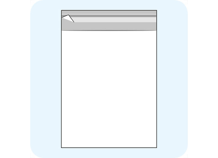 legatoria Sacchetto polipropilene orientato (OPP) 200x250mm TRASPARENTE, in polipropilene (OPP) da 30 micron, con patella da 30mm e banda autoadesiva di chiusura sul lato corto, adatta anche per mailing leg2745