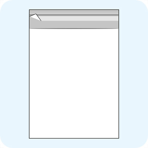 legatoria Sacchetto polipropilene orientato (OPP) 200x250mm TRASPARENTE, in polipropilene (OPP) da 30 micron, con patella da 30mm e banda autoadesiva di chiusura sul lato corto, adatta anche per mailing.