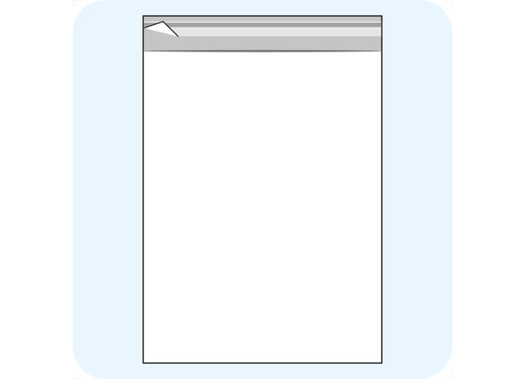 legatoria Sacchetto polipropilene orientato (OPP) 200x300mm TRASPARENTE, in polipropilene (OPP) da 30 micron, con patella da 30mm e banda autoadesiva di chiusura sul lato corto, adatta anche per mailing.