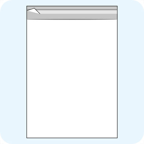 legatoria Sacchetto polipropilene orientato (OPP) 200x300mm TRASPARENTE, in polipropilene (OPP) da 30 micron, con patella da 30mm e banda autoadesiva di chiusura sul lato corto, adatta anche per mailing.
