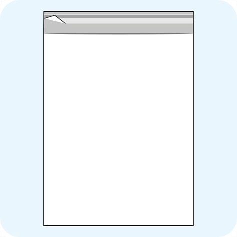 legatoria Sacchetto polipropilene orientato (OPP) 220x280mm TRASPARENTE, in polipropilene (OPP) da 30 micron, con patella da 30mm e banda autoadesiva di chiusura sul lato corto, adatta anche per mailing.