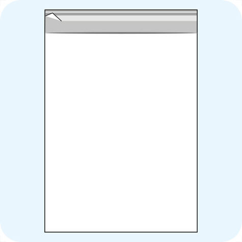 legatoria Sacchetto polipropilene orientato (OPP) 250x350mm TRASPARENTE, in polipropilene (OPP) da 30 micron, con patella da 30mm e banda autoadesiva di chiusura sul lato corto, adatta anche per mailing.