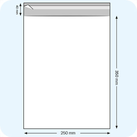 legatoria Sacchetto polipropilene orientato (OPP) 250x350mm TRASPARENTE, in polipropilene (OPP) da 30 micron, con patella da 30mm e banda autoadesiva di chiusura sul lato corto, adatta anche per mailing.