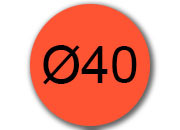 legatoria Bollini autoadesivi colorati diametro 40mm ROSSO, adesivo permanente, in rotolo LEG2756