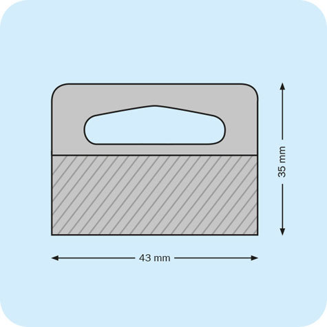 legatoria Appendini trasparenti autoadesivi per blister 42x33mm foratura a delta, in PET trasparente flessibile da 320 micron, per oggetti fino a 275 grammi. In rotolo.