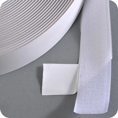 legatoria Nastro in velcro autoadesivo maschio, 30mm sfuso a metraggio, BIANCO.