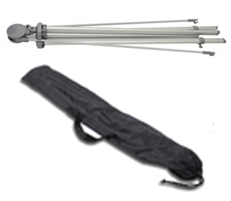 legatoria Porta banner, 800x1800mm Porta banner con struttura a X. Bracci superiori in fibra di vetro e gambe in alluminio. Ancoraggio al suolo preciso ed efficace. Rapido sistema di chiusura. Completo di occhielli in alluminio per il fissaggio delle stampe. Borsa in tessuto per un facile trasporto. Supporta anche banner 600x1800 mm. Peso complessivo 0.8 kg..