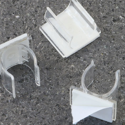 legatoria Portapenne autoadesivo in plastica, 12x15mm TRASPARENTE, altezza 12mm.