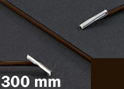 legatoria Elastico con 2 capicorda, lunghezza 300mm MARRONE, lunghezza 300mm (compresi i 2 capicorda), elastico a sezione tonda rivestito in tessuto, spessore 2,2mm LEG2806