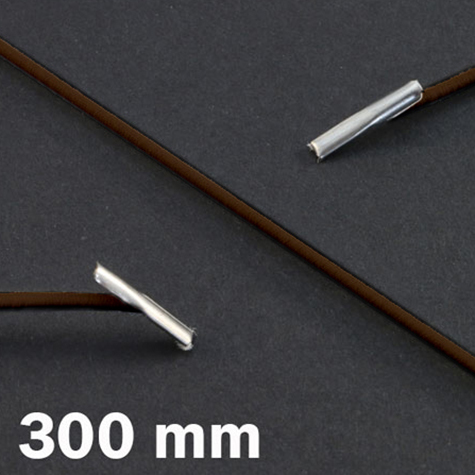 legatoria Elastico con 2 capicorda, lunghezza 300mm MARRONE, lunghezza 300mm (compresi i 2 capicorda), elastico a sezione tonda rivestito in tessuto, spessore 2,2mm.