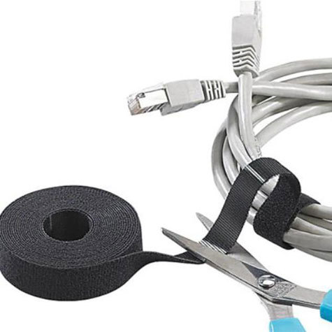 legatoria Nastro in velcro double face, 25mm BIANCO. bilaterale: un lato maschio (ad uncini), l'altro femmina (ad asole). Ideale per fasciare ed assortire cavi e altri oggetti. Sfuso a metraggio.