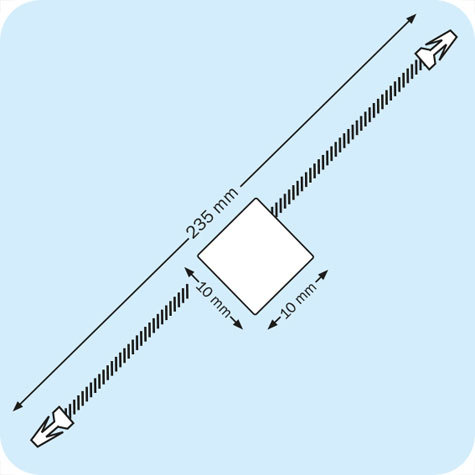 legatoria Filo sicurezza cotone DOPPIO. 235mm NERO, con box di fissaggio ad aggancio rapido, lunghezza aperto 23,5cm, lunghezza chiusa 11,75cm. Consentono di attaccare etichette e cartellini senza l�ausilio di pistola sparafili, sono rimovibili solo strappandoli.