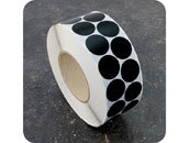 legatoria Bollini autoadesivi tessuto, 30mm NERO NERO, diametro 30mm, adesivo permanente, in rotolo leg2844