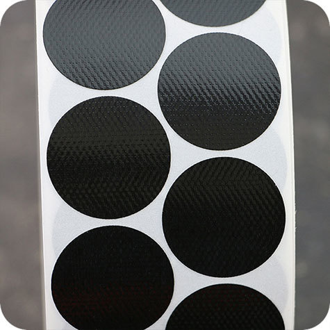 legatoria Bollini autoadesivi tessuto, 30mm NERO NERO, diametro 30mm, adesivo permanente, in rotolo.