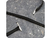 legatoria Elastico piatto con 2 capicorda. lunghezza 340mm NERO, lunghezza 340mm (compresi i 2 capicorda), elastico a sezione piatta 5x1mm,  rivestito in tessuto.