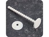 legatoria Perno rilegatore, lunghezza 85mm BIANCO. Con chiusura a rondella. Testa diametro 23mm. Per lunghezza, si intende la distanza INTERNA tra le due teste, che corrisponde allo spessore del volume da rilegare leg2857