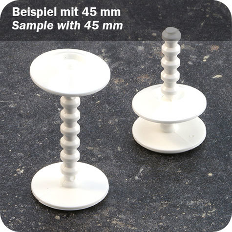 legatoria Perno rilegatore, lunghezza 85mm BIANCO. Con chiusura a rondella. Testa diametro 23mm. Per lunghezza, si intende la distanza INTERNA tra le due teste, che corrisponde allo spessore del volume da rilegare.