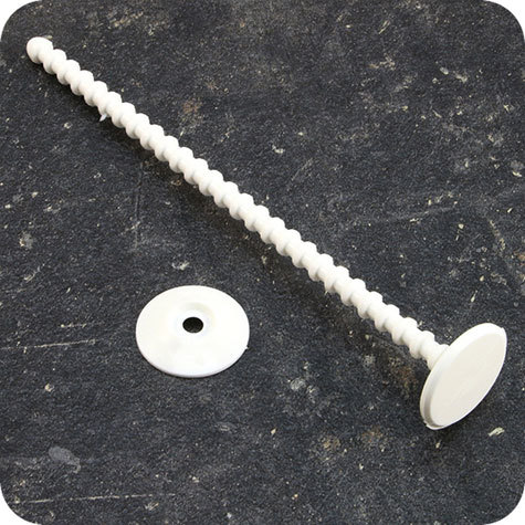 legatoria Perno rilegatore, lunghezza 140mm BIANCO. Con chiusura a rondella. Testa diametro 23mm. Per lunghezza, si intende la distanza INTERNA tra le due teste, che corrisponde allo spessore del volume da rilegare.