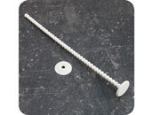 legatoria Perno rilegatore, lunghezza 205mm BIANCO. Con chiusura a rondella. Testa diametro 23mm. Per lunghezza, si intende la distanza INTERNA tra le due teste, che corrisponde allo spessore del volume da rilegare leg2860