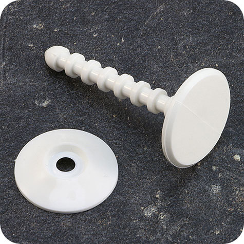 legatoria Perno rilegatore, lunghezza 45mm BIANCO. Con chiusura a rondella. Testa diametro 23mm. Per lunghezza, si intende la distanza INTERNA tra le due teste, che corrisponde allo spessore del volume da rilegare.