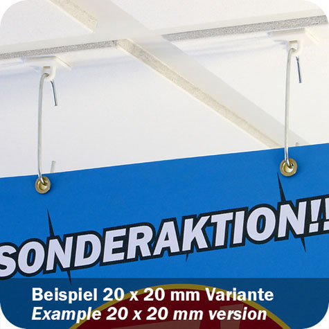 legatoria Basetta autoadesive con occhiello, 26x37mm BIANCO, in plastica bianca, sezione rettangolare.