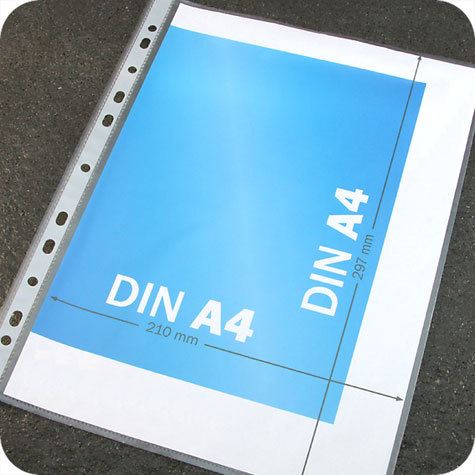 legatoria Buste per raccoglitori 4anelli, 210x300mm, A4 TRASPARENTE, in polipropilene (PP) da 55 micron, passo 80mm. 11 buchi.