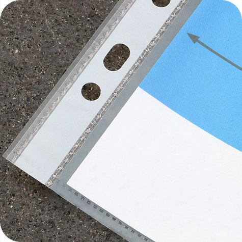 legatoria Buste per raccoglitori 4anelli, 210x300mm, A4 TRASPARENTE, in polipropilene (PP) da 55 micron, passo 80mm. 11 buchi.