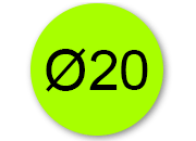 legatoria Bollini autoadesivi colorati diametro 20mm VERDE CHIARO, adesivo permanente, in rotolo leg2907