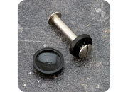 legatoria Cappuccivitisepolte per rilegatura, NERO. Adatto a viti sepolte per rilegatura, con fusto 5mm e testa diametro 10mm. Una unit comprende rondella e tappo.