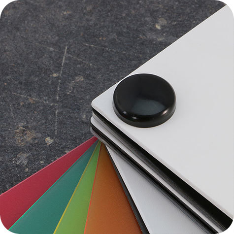 legatoria Cappuccivitisepolte per rilegatura, NERO. Adatto a viti sepolte per rilegatura, con fusto 5mm e testa diametro 10mm. Una unit comprende rondella e tappo.