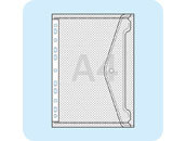 legatoria Busta con perforazione universale, A4 TRASPARENTE, in polipropilene da 180 micron, aperta sul lato lungo, formato A4 (210x297mm).Con patella di chiusura a bottone.