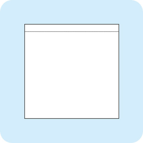 legatoria Busta autoadesiva 60x60mm TRASPARENTE. Un lato aperto. In polipropilene da 120 micron.