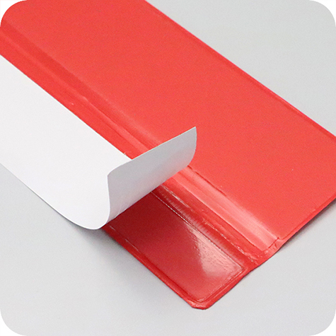 legatoria Supporto calendario A2, ROSSO autoadesivo, lunghezza 595mm, con rinforzo in cartone.