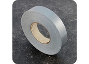 legatoria Bollini autoadesivi tessuto, 30x30mm ARGENTO 30x30mm, adesivo permanente, in rotolo leg2917