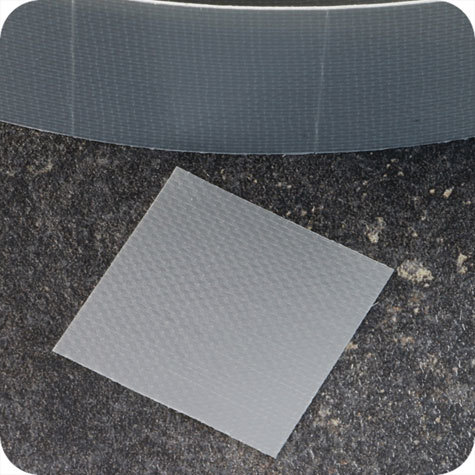 legatoria Bollini autoadesivi tessuto, 30x30mm ARGENTO 30x30mm, adesivo permanente, in rotolo.