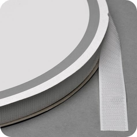 legatoria Nastro in velcro da cucire maschio, 20mm sfuso a metraggio, BIANCO.