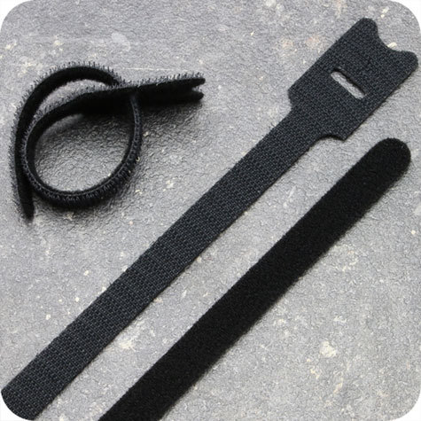 legatoria Fascette in velcro, lunghezza 200mm NERO. Larghezza 12mm.
