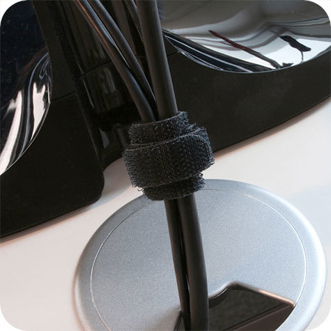 legatoria Fascette in velcro, lunghezza 200mm NERO. Larghezza 12mm.