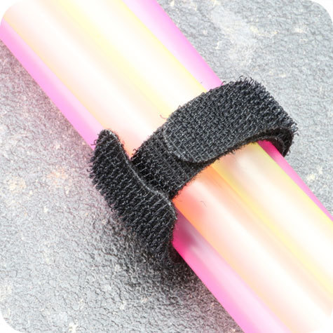 legatoria Fascette in velcro, lunghezza 200mm NERO. Larghezza 12mm.