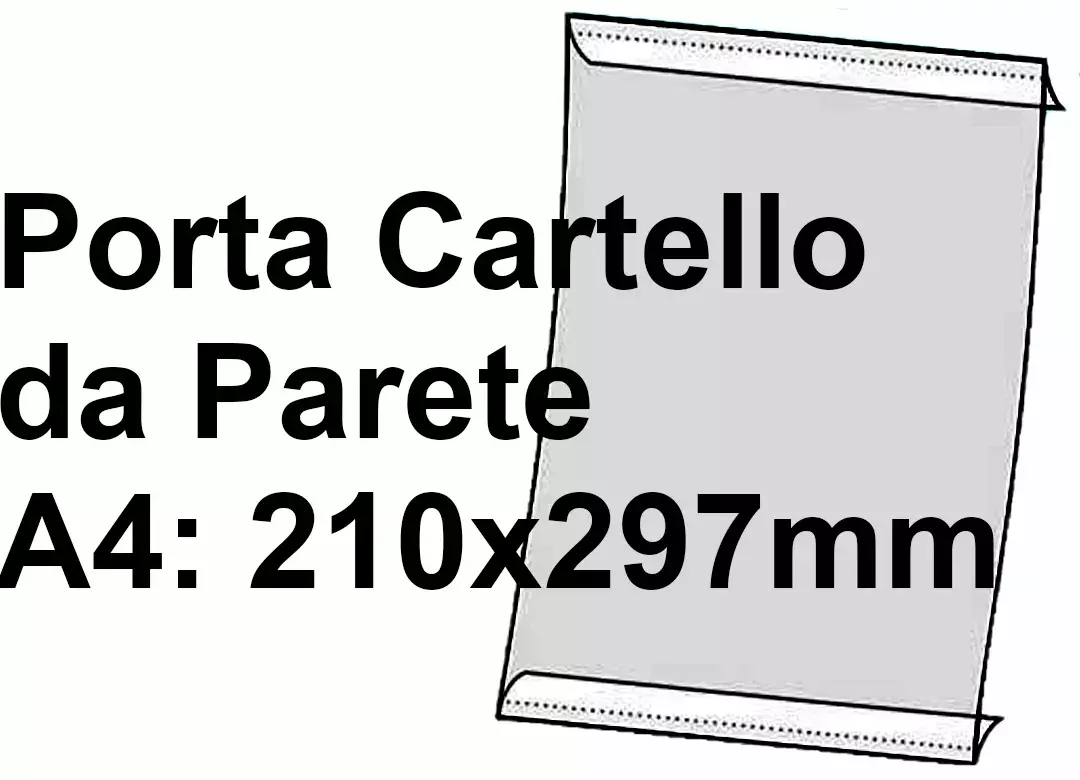 legatoria PortaLocandinaAutoadesivo A4verticale 210x297mm PortaCartello TRASPARENTE, con 2 strip ADESIVI, formato A4 (210x297mm). In PVC rigido da 400 micron antiriflesso leg2925