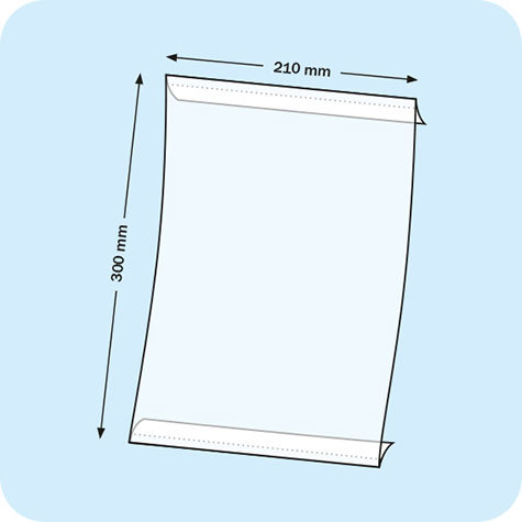 legatoria PortaLocandinaAutoadesivo A4verticale 210x297mm PortaCartello TRASPARENTE, con 2 strip ADESIVI, formato A4 (210x297mm). In PVC rigido da 400 micron antiriflesso.