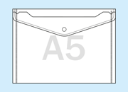 legatoria Busta bottone, A5 TRASPARENTE, in polipropilene da 180 micron, aperta sul lato lungo, formato A5 (235x180mm).Con patella di chiusura a bottone. LEG2936