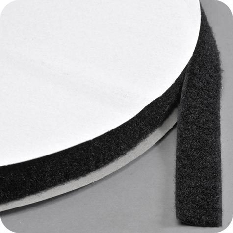 legatoria Nastro in velcro da cucire femmina, 25mm sfuso a metraggio, NERO.