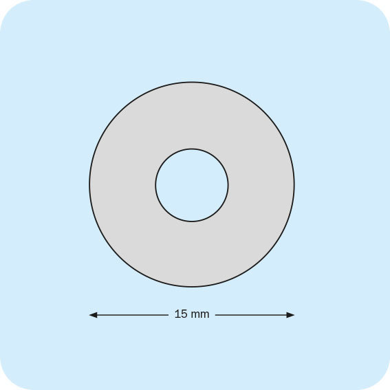 legatoria Rondelle viti sepolte, OTTONATE, 15mm diametro esterno 15mm, spessore 1 mm, per compensare la lunghezza della vite.