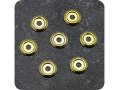 legatoria Rondelle viti sepolte, OTTONATE, 17mm diametro esterno 17mm, diametro interno 5,3mm, spessore 1 mm, per compensare la lunghezza della vite.