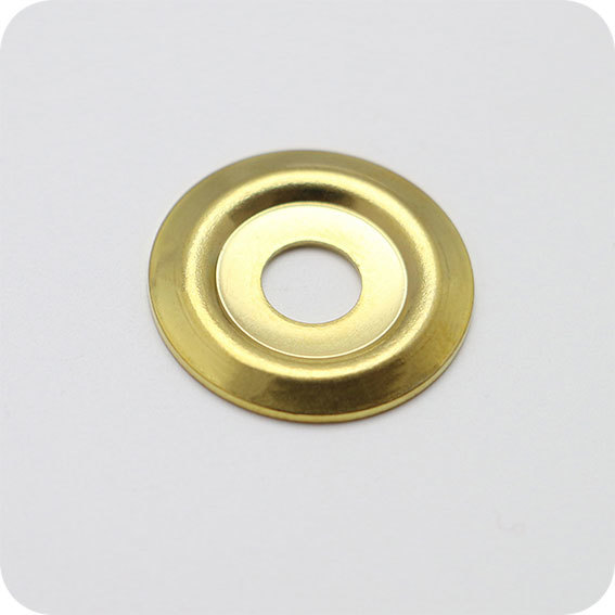 legatoria Rondelle viti sepolte, OTTONATE, 17mm diametro esterno 17mm, diametro interno 5,3mm, spessore 1 mm, per compensare la lunghezza della vite.