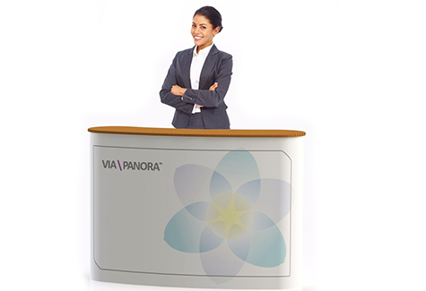 legatoria Tavolo per manifestazioni espositive Pieghevole e leggero,  facilmente trasportabile. Si monta in 30 secondi. La superficie verticale consente la personalizzazione. Capiente vano interno. Dotato di comode borse per il trasporto. Larghezza: 124cm, altezza: 83cm, profondit: 32cm. 8 kg LEG2974