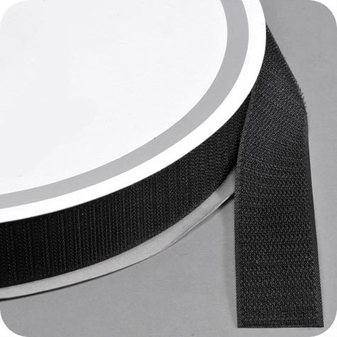 legatoria Nastro in velcro da cucire maschio, 30mm sfuso a metraggio, NERO.