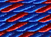 legatoria Cordone a 3 capi bicolore ritorti, spessore 3mm 2 capi BLU, 1 capo ROSSO, Cordoncino ideale per abbellimenti in campo sartoriale e il confezionamento di bomboniere, men�, libretti matrimonio. Prodotto italiano, MADE IN ITALY.