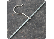 legatoria Gancio metallico per campionari con asta di ferro NICHELATO. misure: 3.3X65mm LEG3040